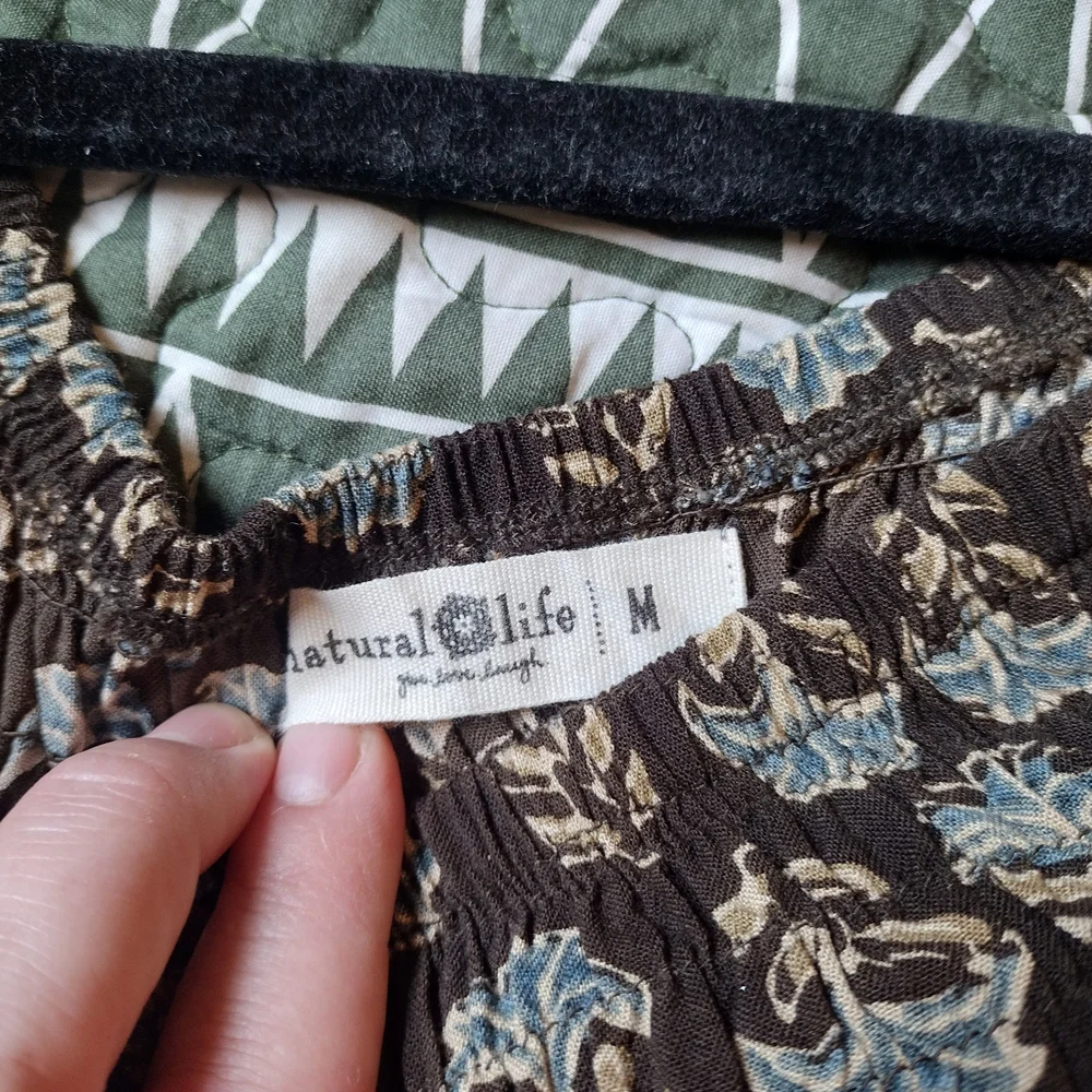 Natural Life Brown and Blue Floral Dress - Picture 5 of 5